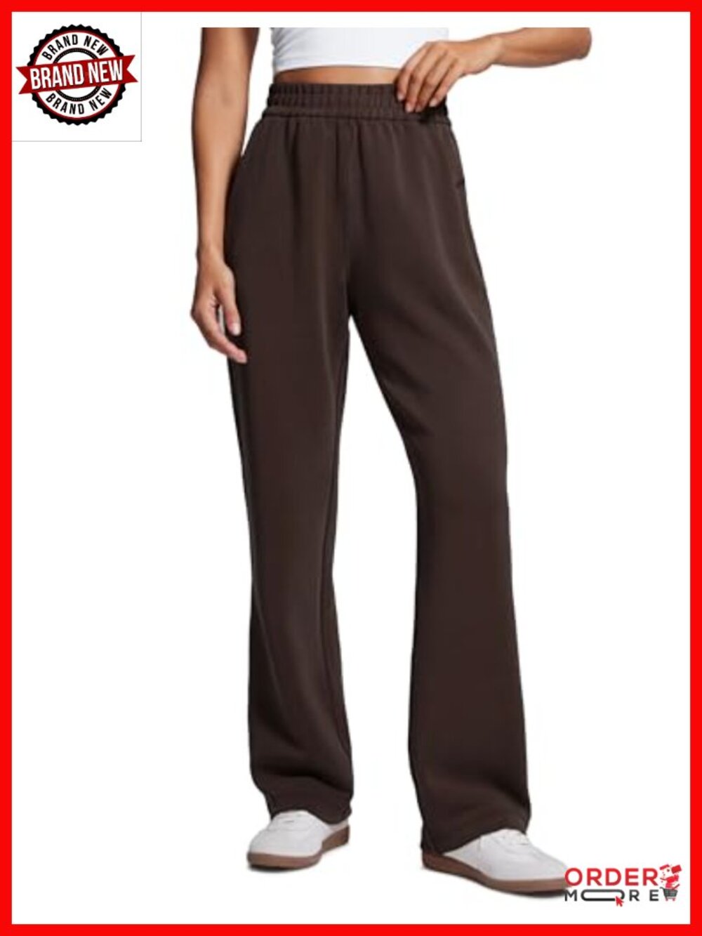 High Rise Wide Leg Sweatpants with Pockets and Drawstring